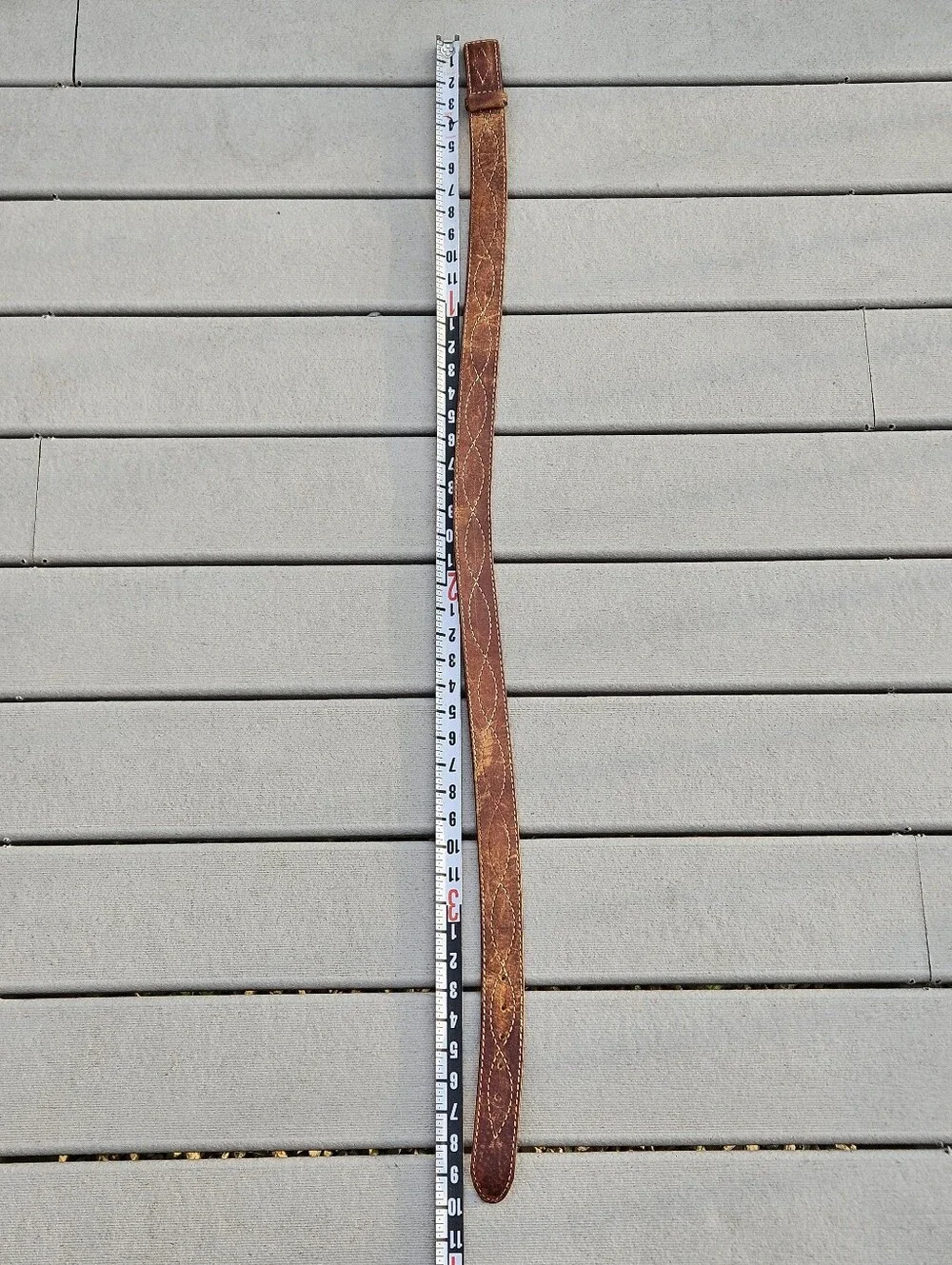 Vintage Western Wright Brown Leather Belt Sz 40 Diamond Stitched Cowboy...